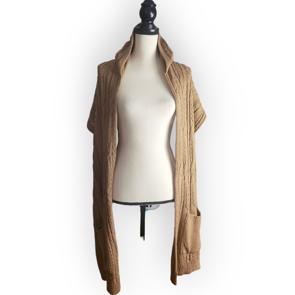 Just Jamie Hooded Cable Knit Duster Cardigan One Size NWT - Picture 3 of 7